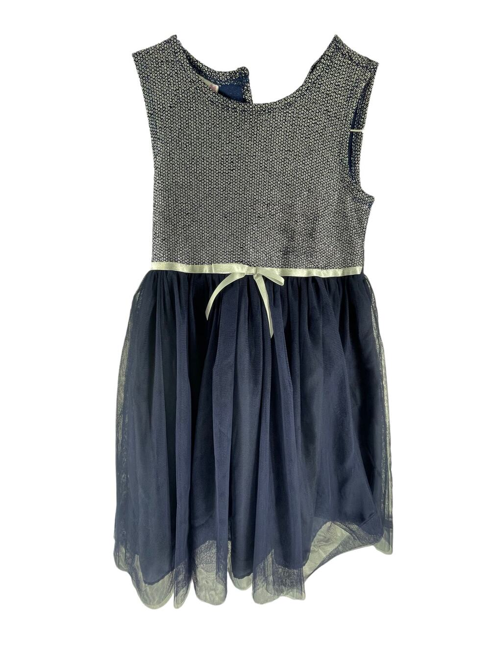 Bonnie Jean Girls Sequined Tulle Sleeveless Dress Youth Size 6